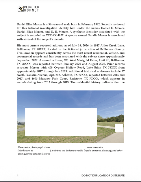 Subject Intelligence Services report sample