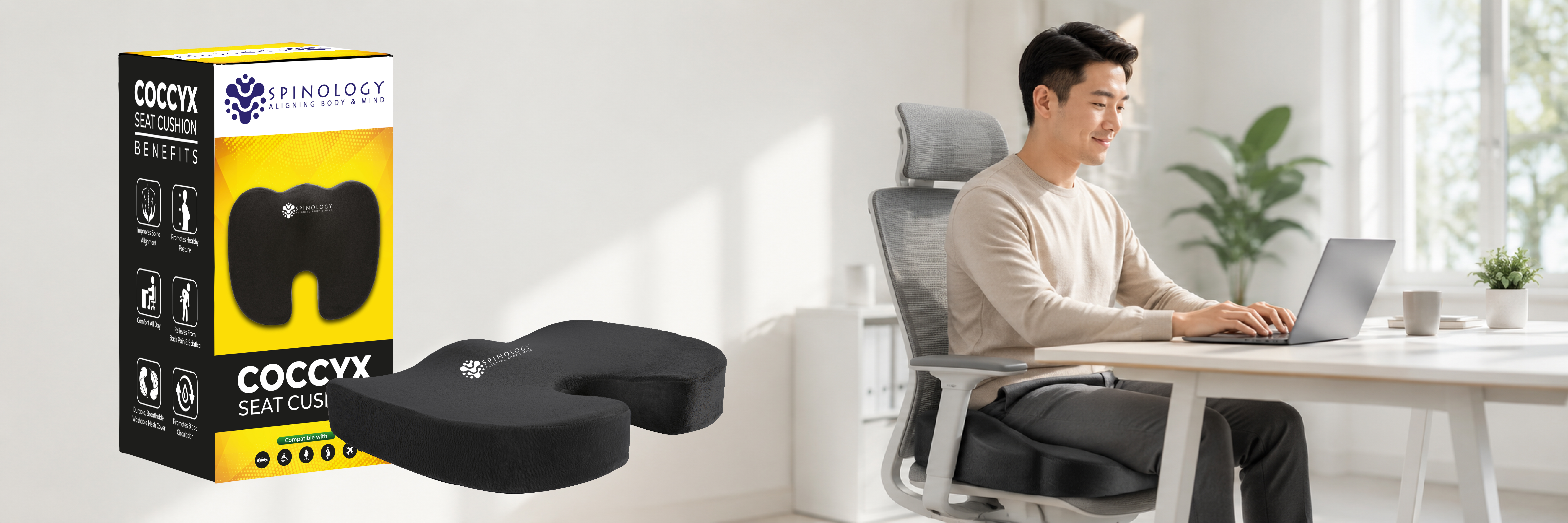 Spinology Travel Essential Kits — neck pillow, eye mask and earplugs for restful travel.