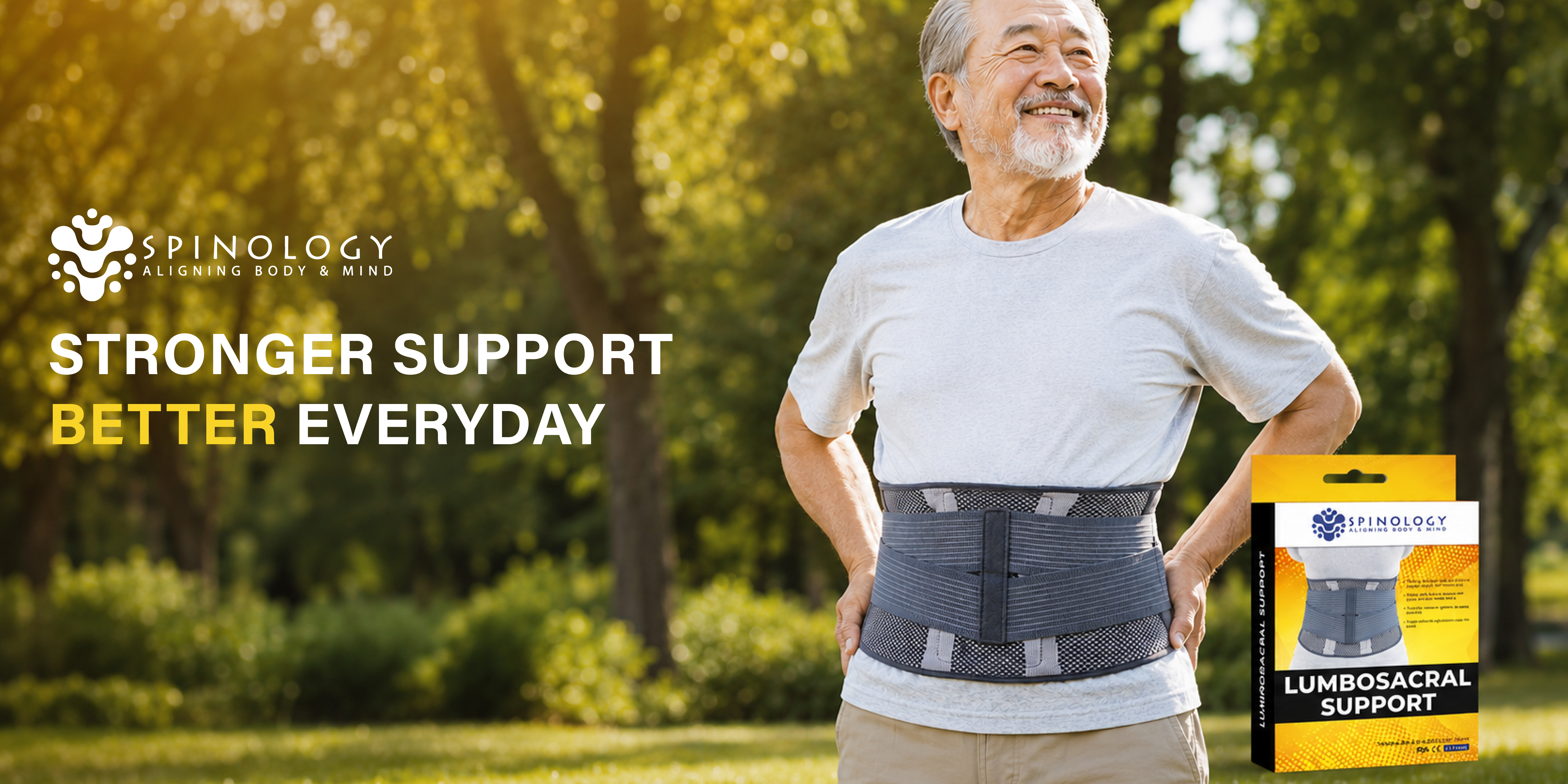 Spinology Lumbosacral Support — Stronger Support, Better Everyday.