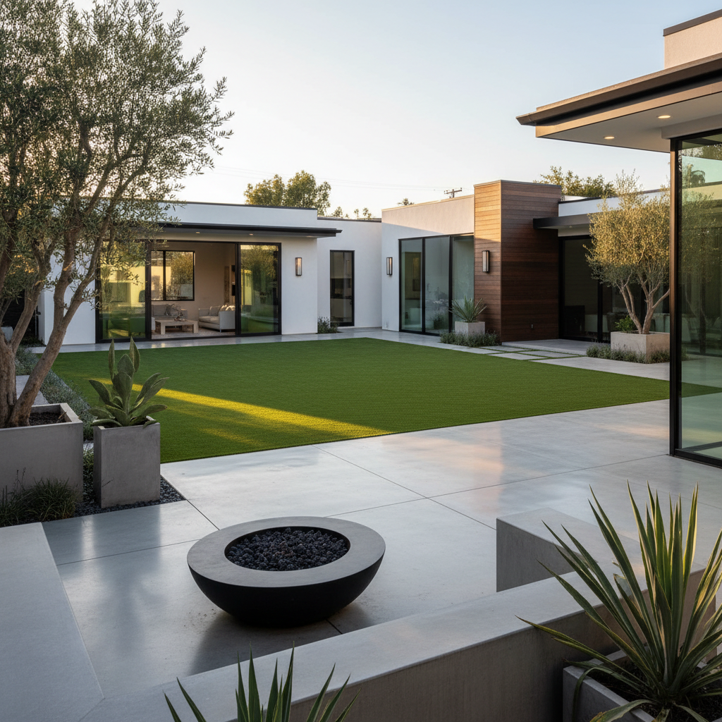 Premium backyard artificial turf and outdoor living space transformation by Aidan Jade Landscaping