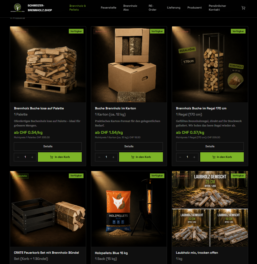 schweizer-brennholz.shop Online-Shop
