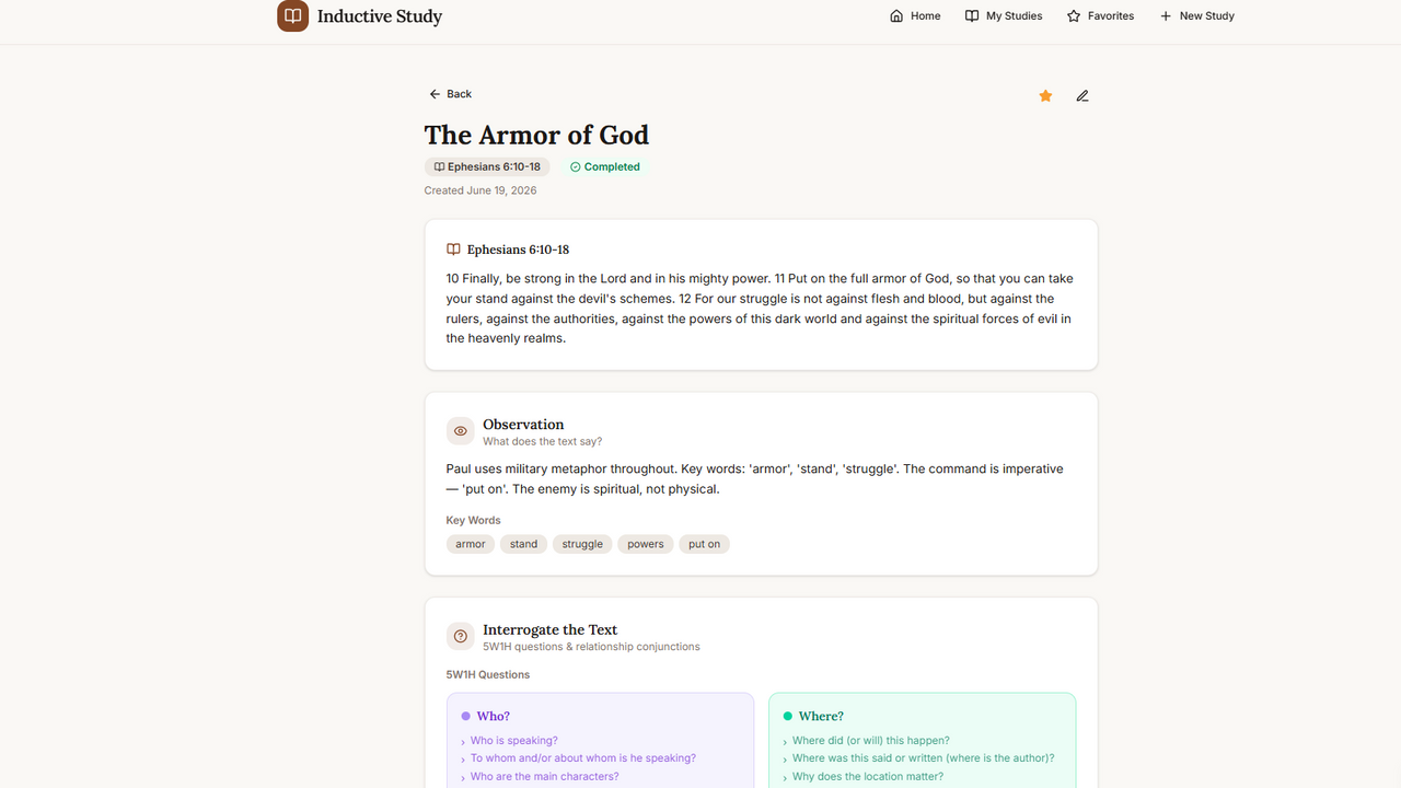 Inductive Bible Study App template preview