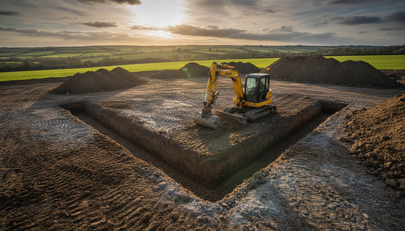 Professional groundworks excavation site