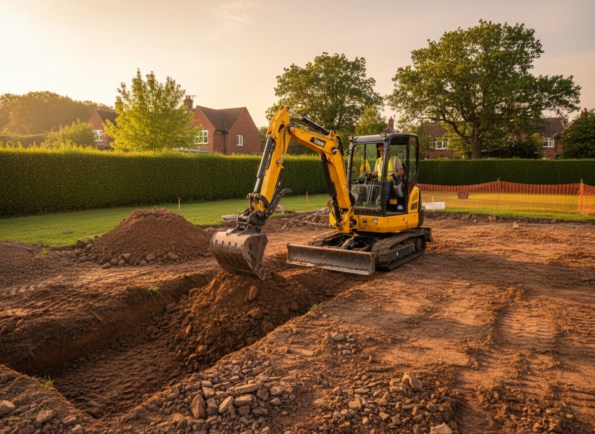 Mini digger groundworks