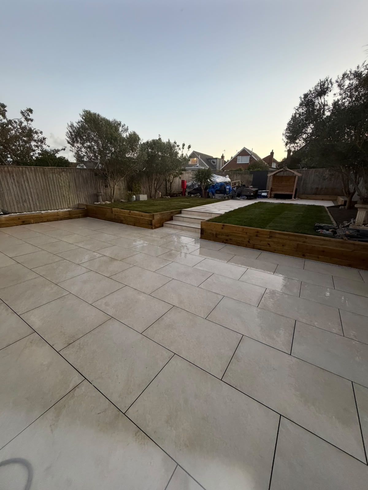 Stone Steps & Sleeper Planters