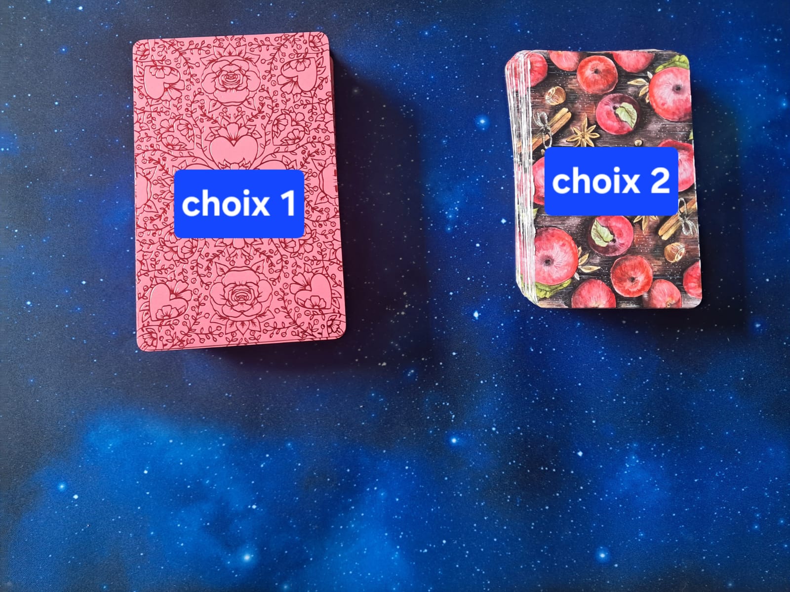 Choisissez votre carte : carte 1 ou carte 2