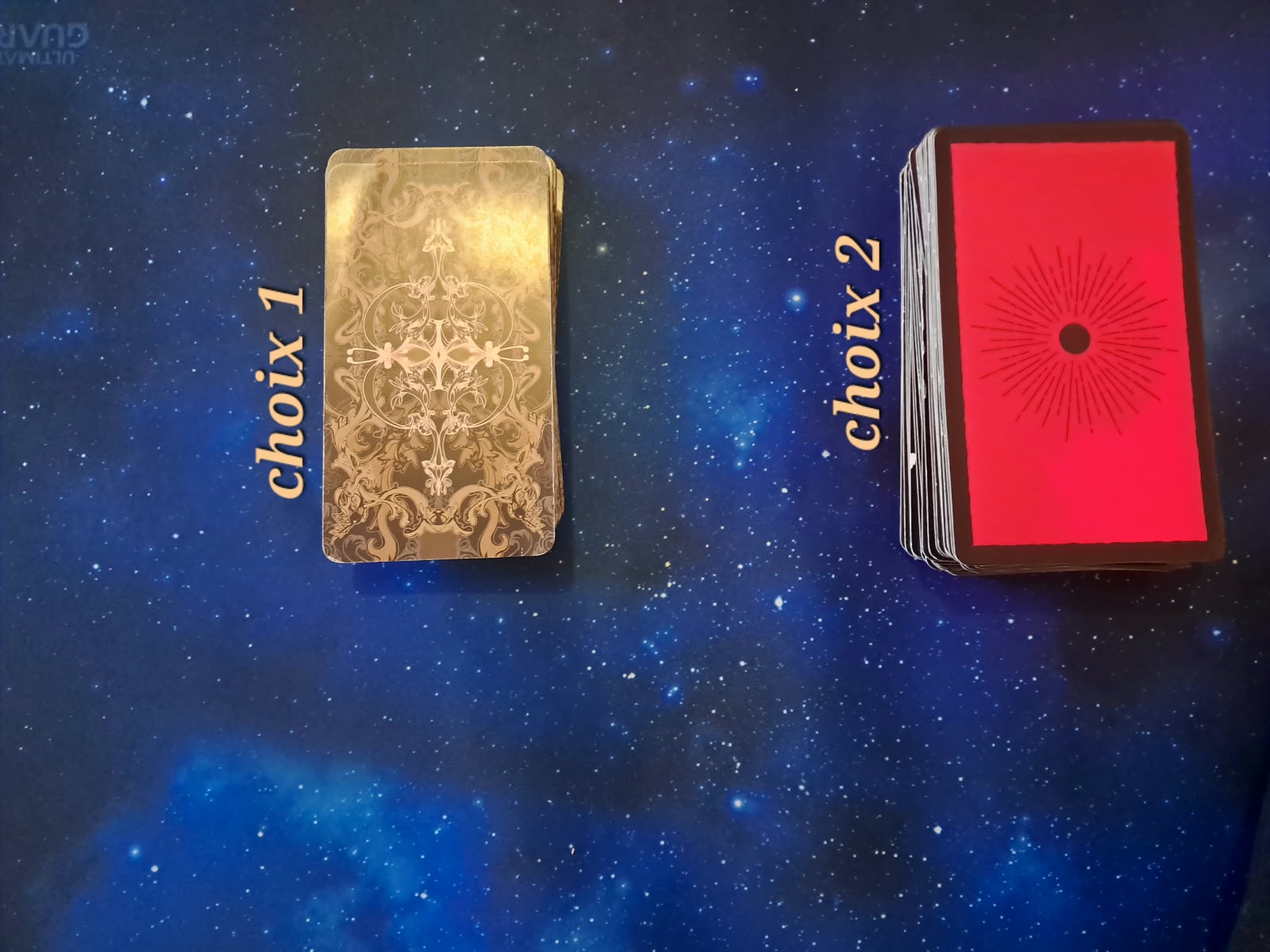 Choisissez votre carte : carte 1 ou carte 2
