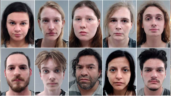 All 10 defendants booking photos