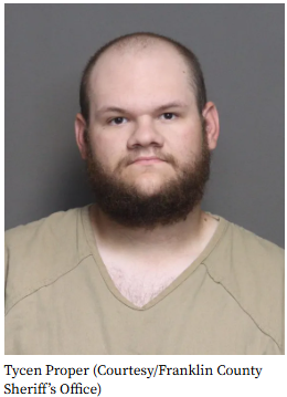 Tycen Proper mugshot — Franklin County Sheriff
