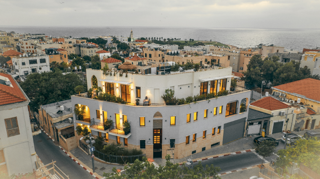 Vue aérienne du bâtiment