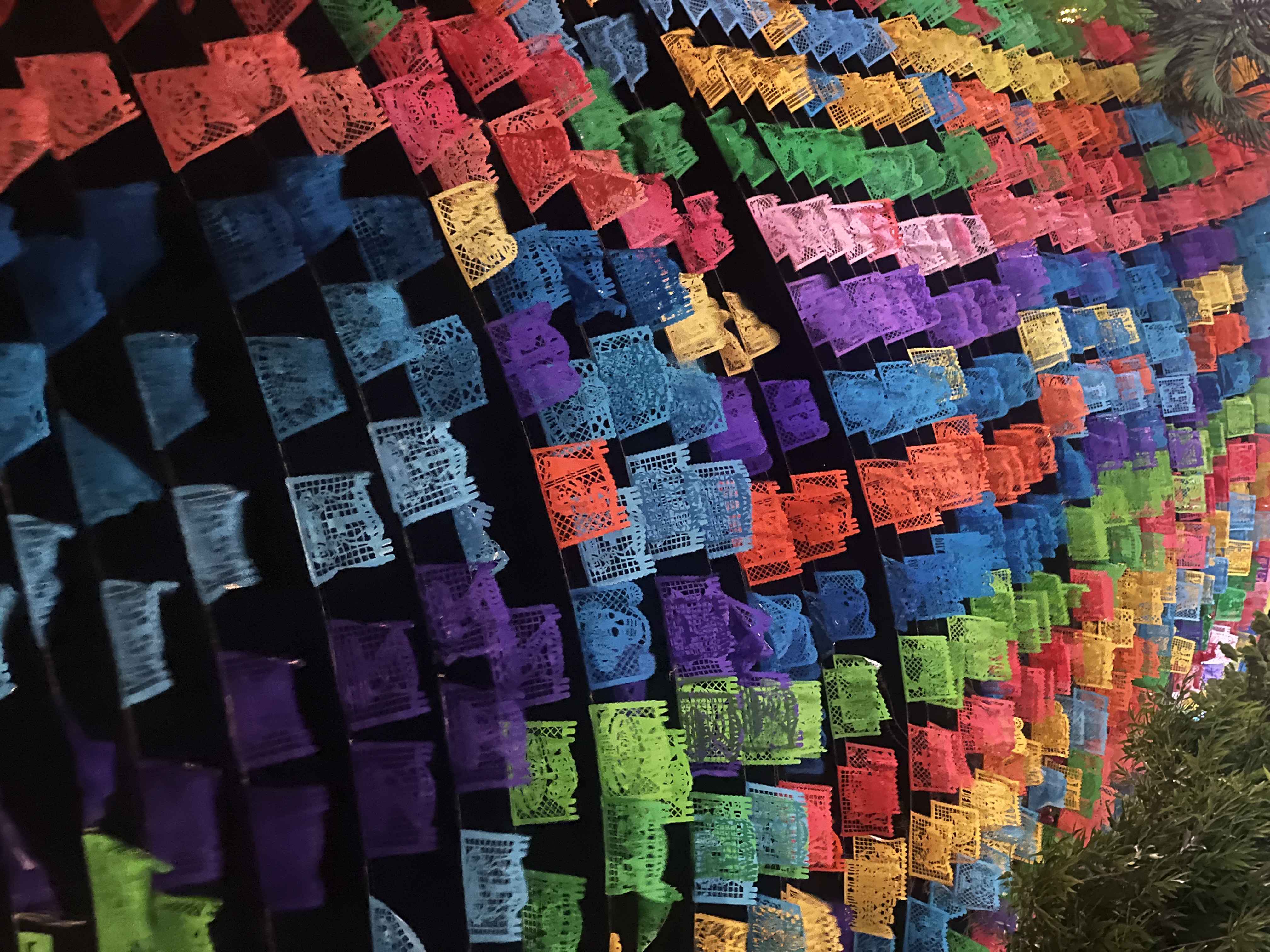 Papel picado canopy looking up