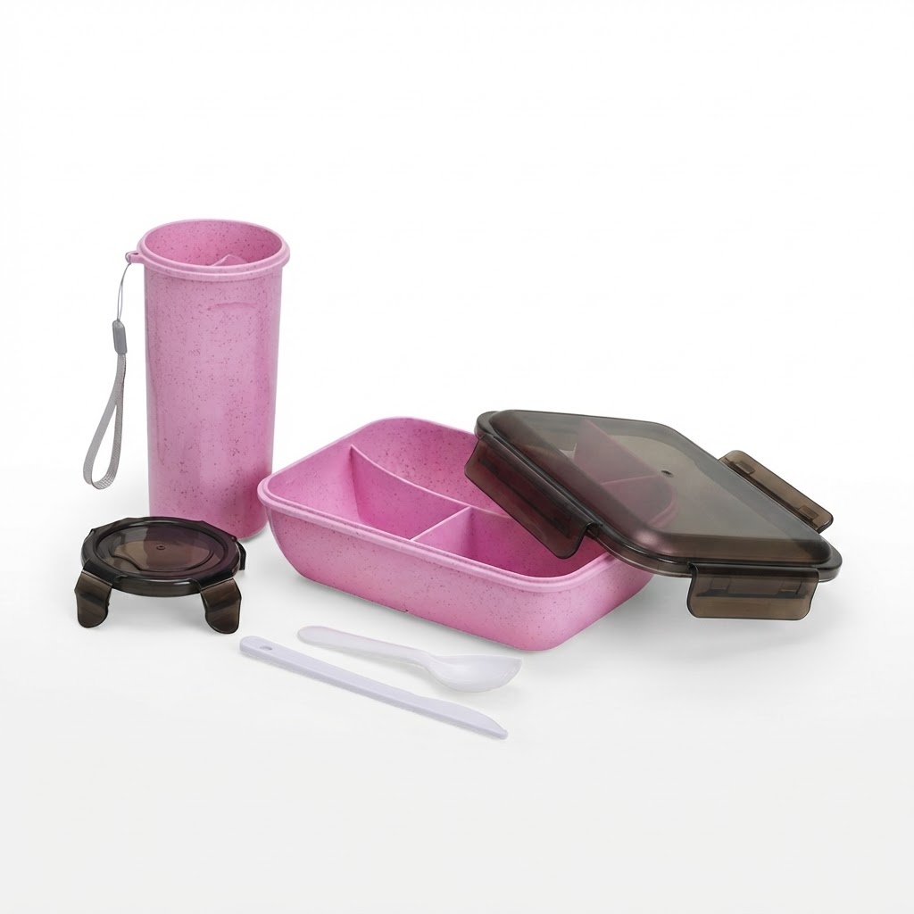 Kit Copo e Marmita Fibra de Bambu