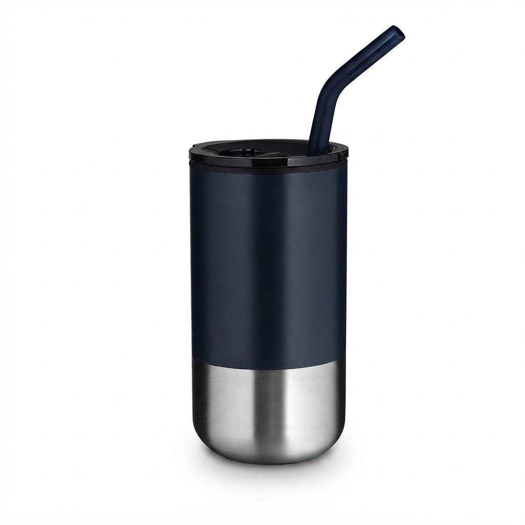 Copo Inox com Canudo 500ml
