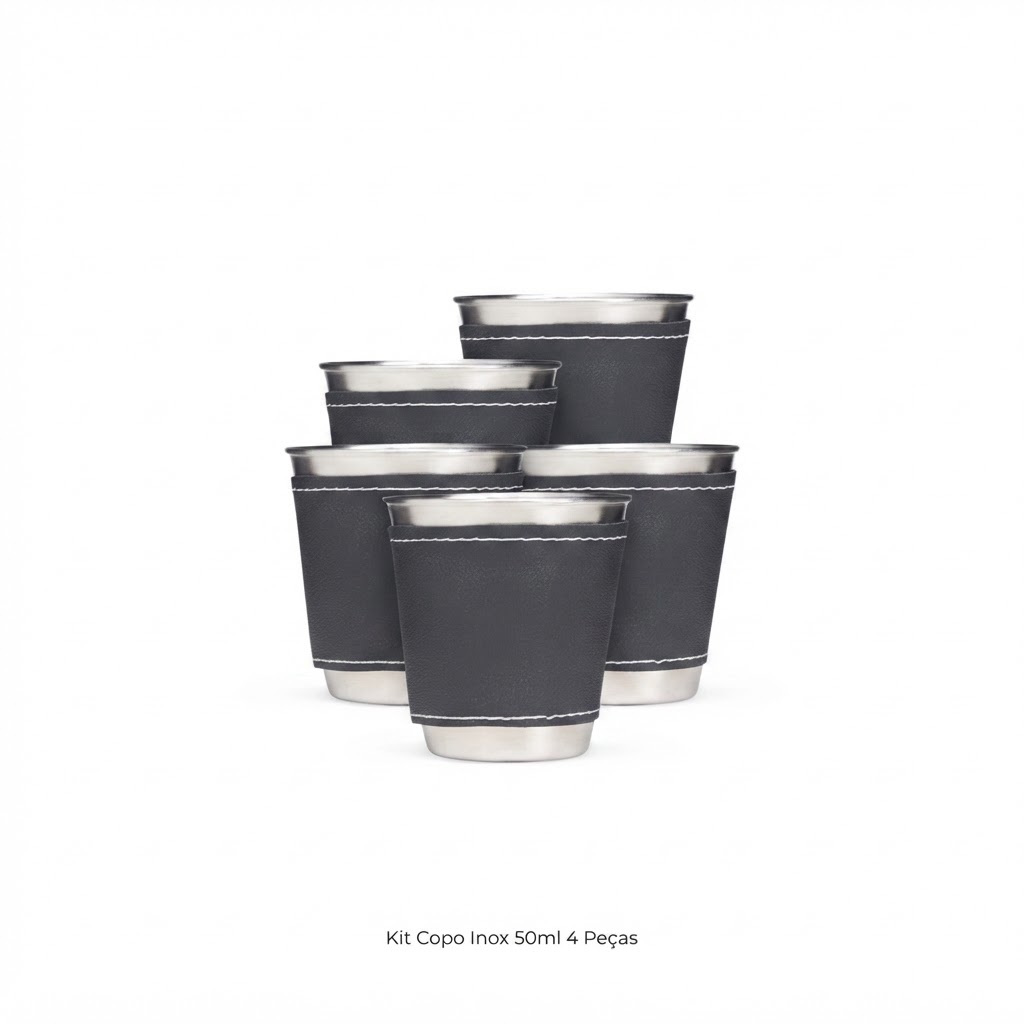Kit Copo Inox 50ml 4 Peças