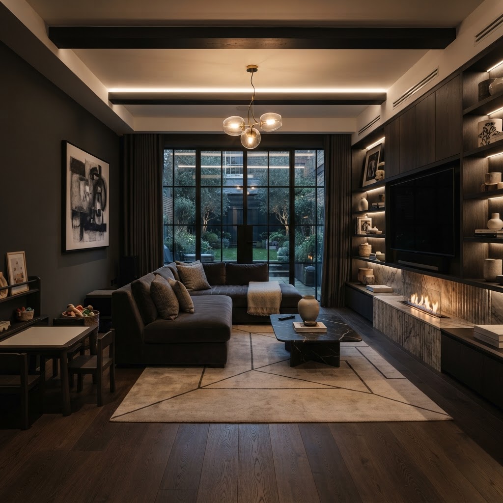 Flexible family entertainment room.
