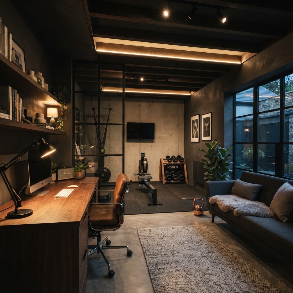 Dedicated garage office or gym.