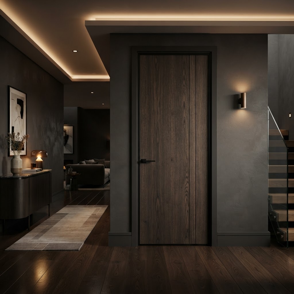 Premium contemporary internal door in modern hallway.
