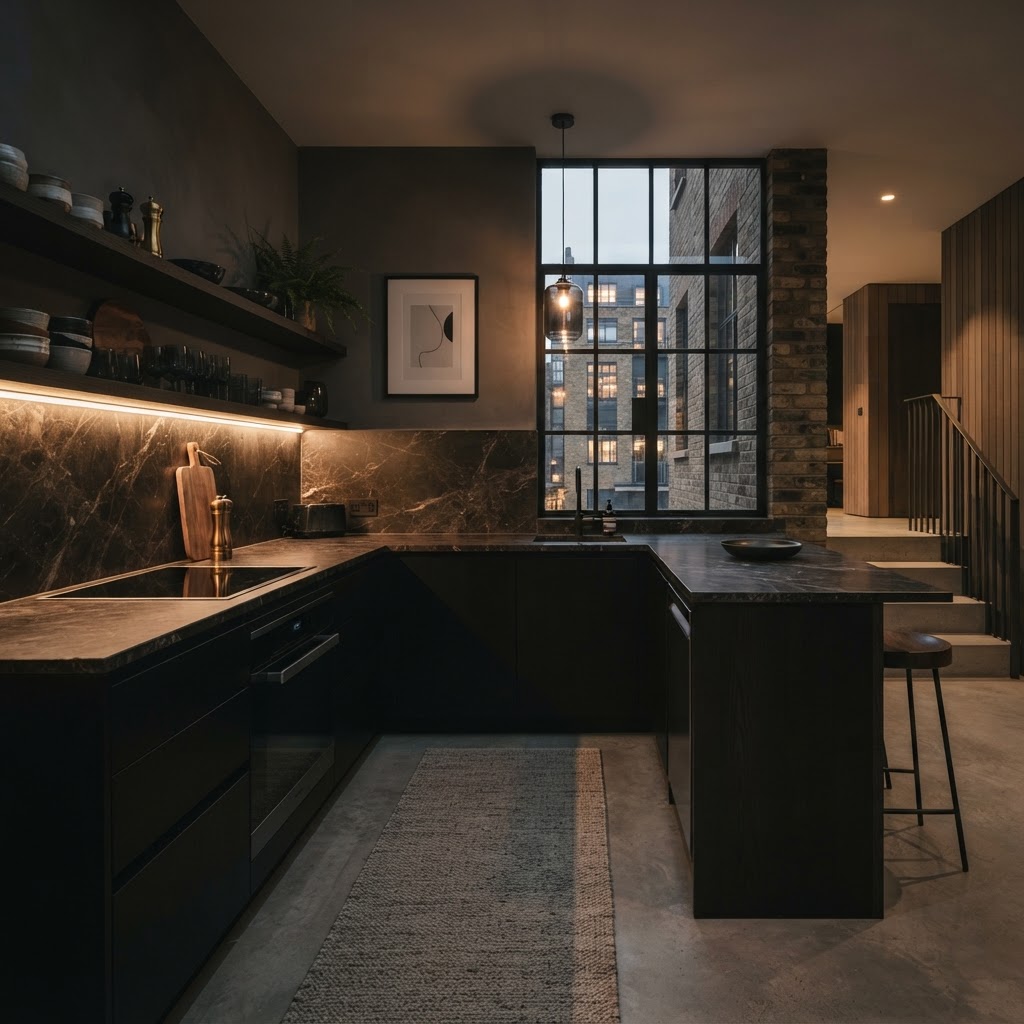 Stylish compact kitchen.