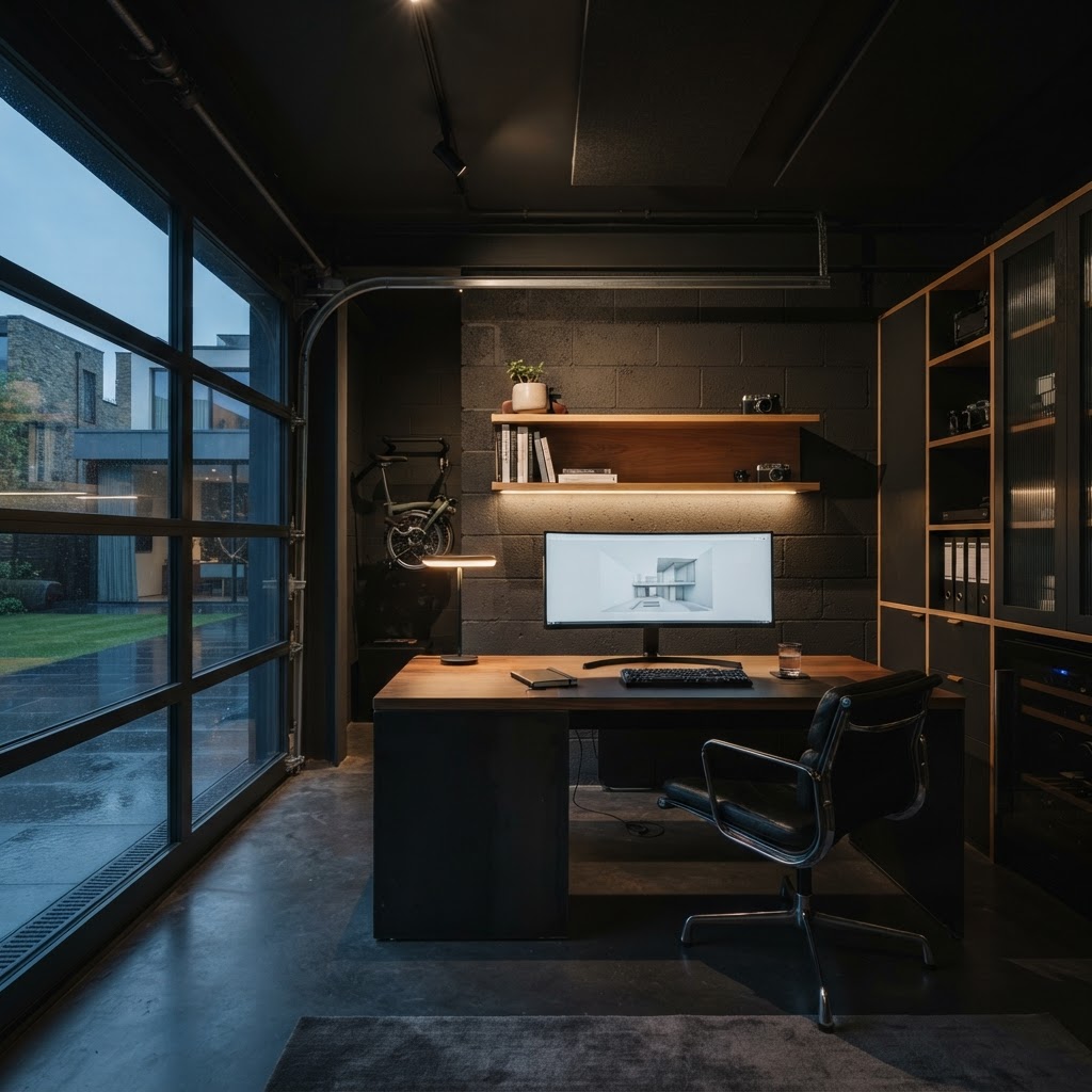 Premium garage home office.