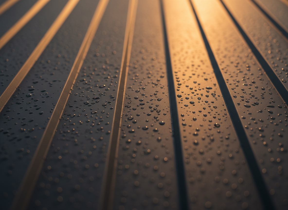 Close-up of premium steel roofing detail