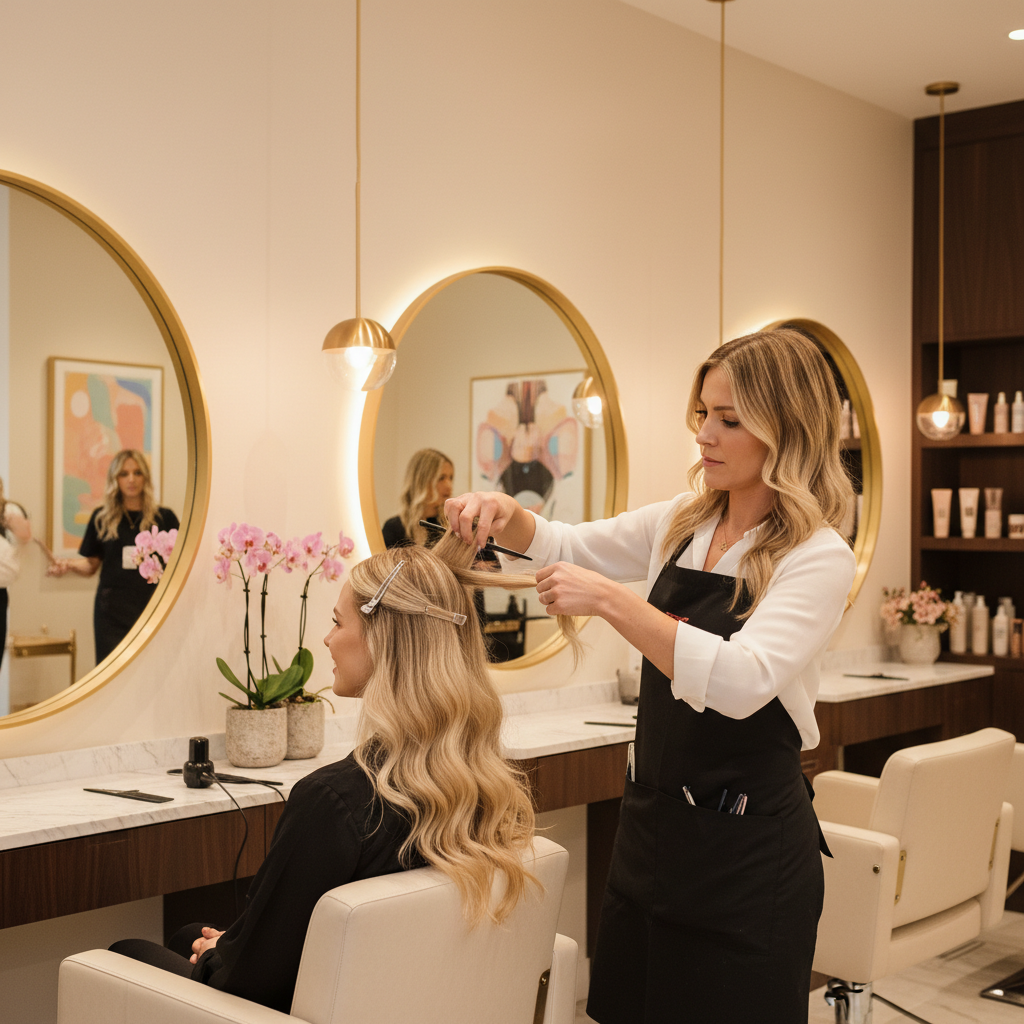 Estilista trabajando en un salón de belleza