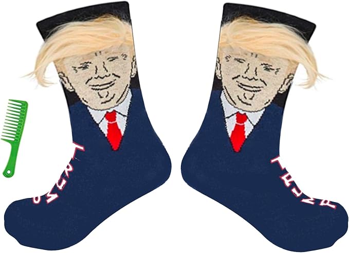 Funny Socks For Supporters of Donald President, Novelty Gag Gifts For Father's Day and 4th of July