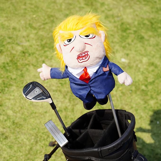 Funny Driver Headcover - Trump Golf Head Cover for Men Women Golfer - Patriotic Trump Golf Club Covers for Drivers Fits up to 460CC