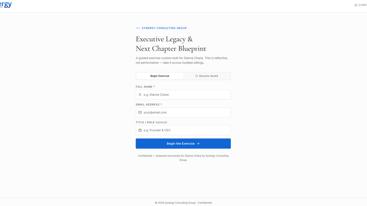 Executive Narrative Exercise template preview