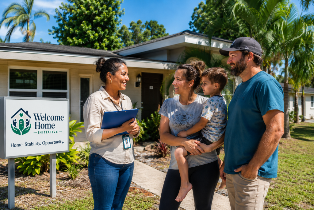 Welcome Home Initiative family and volunteer