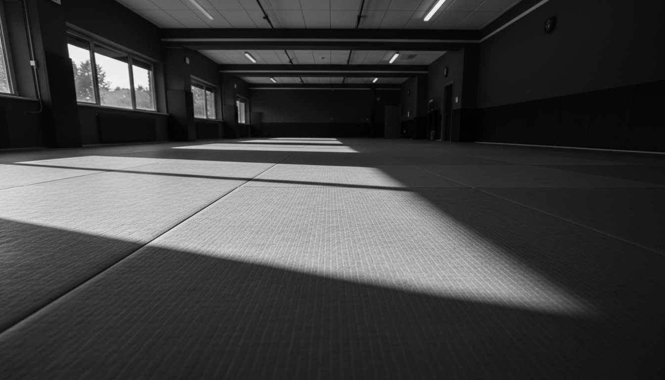 Empty Brazilian Jiu-Jitsu mat space