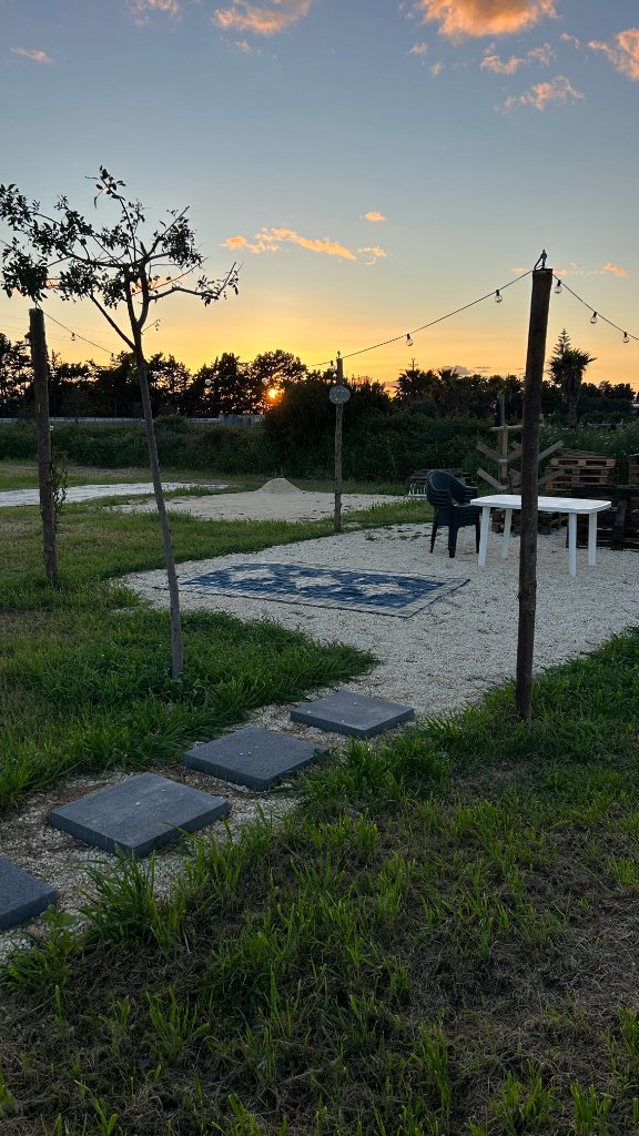 Camp at golden hour