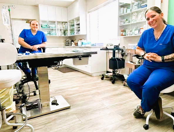 Two FTLOP staff members in our surgery suite