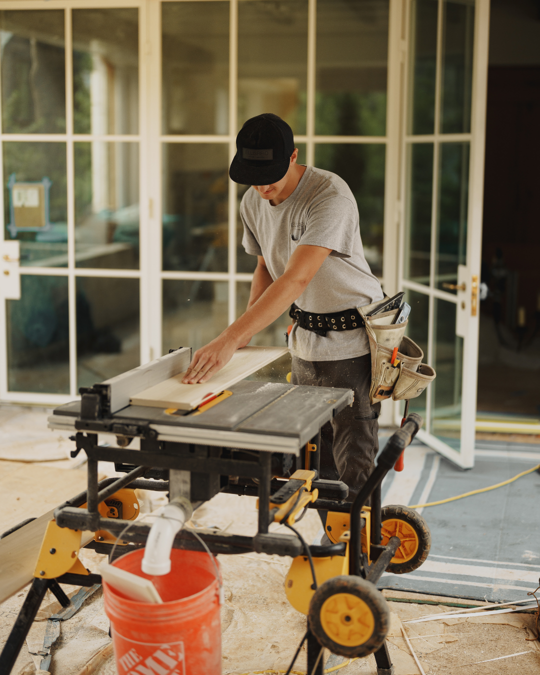 Cutting millwork stock on site