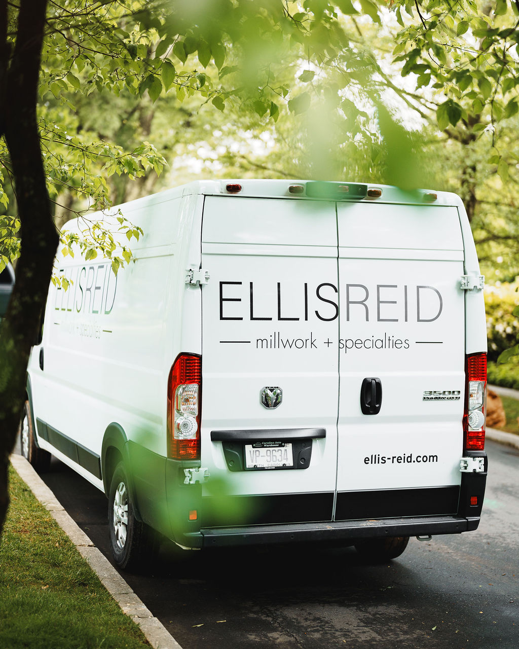 Ellis-Reid van parked at a jobsite