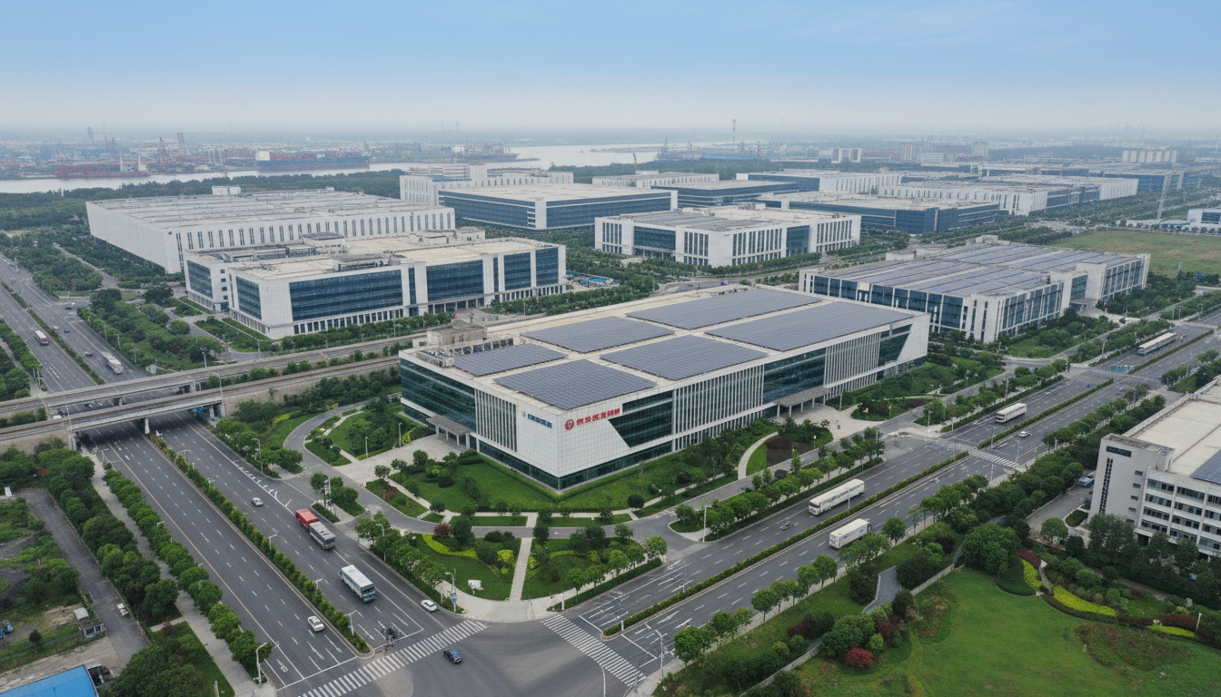 Aerial view of Hangzhou industrial district