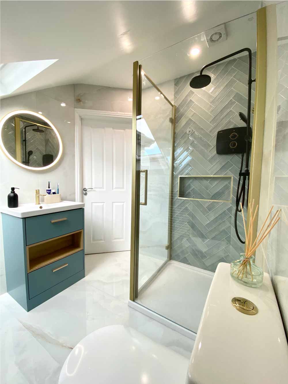Shower Room completed bathroom renovation by Calico Joinery in Edinburgh