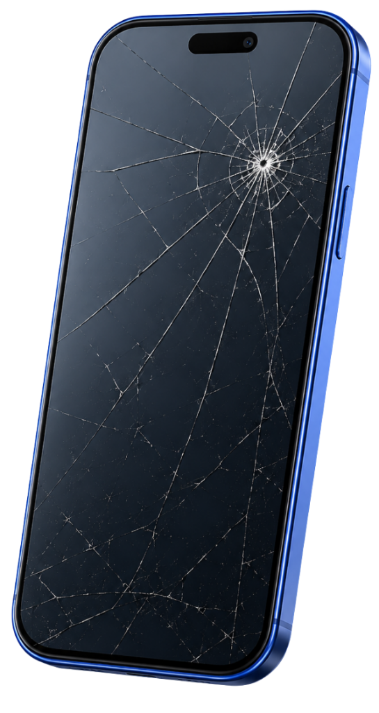 Phone with cracked screen