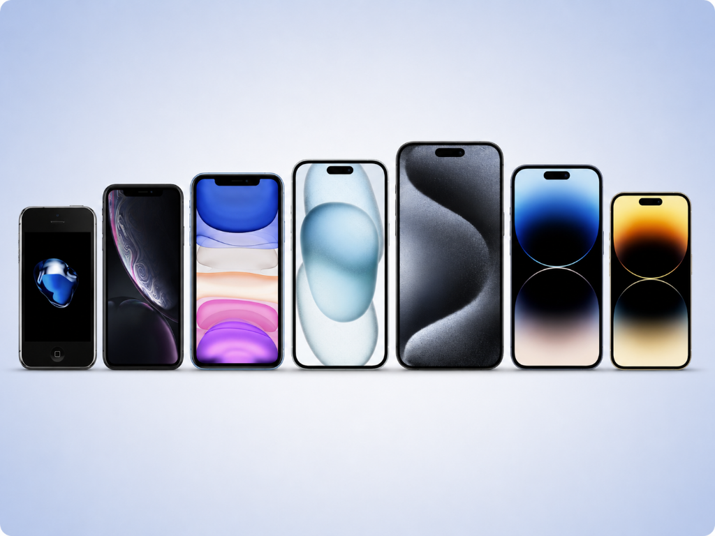 iPhone screen repair at iFix Carlton — lineup of iPhone models