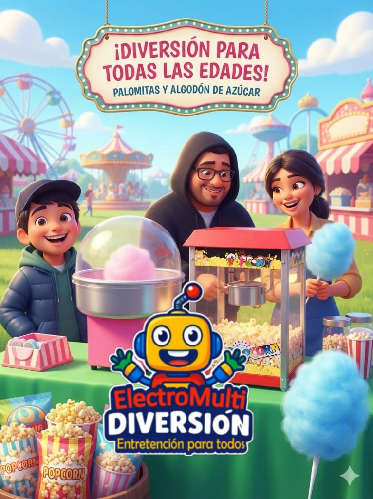 Arriendo de Algodón de Azúcar y Palomitas para fiestas y eventos