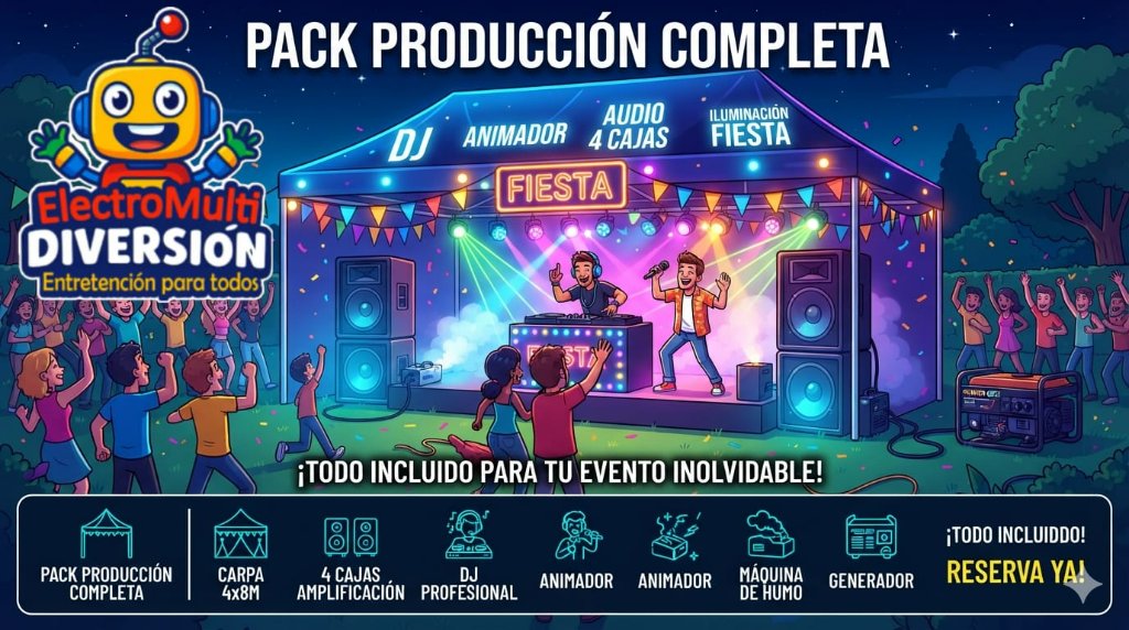 Arriendo de Pack Producción Completo para fiestas y eventos