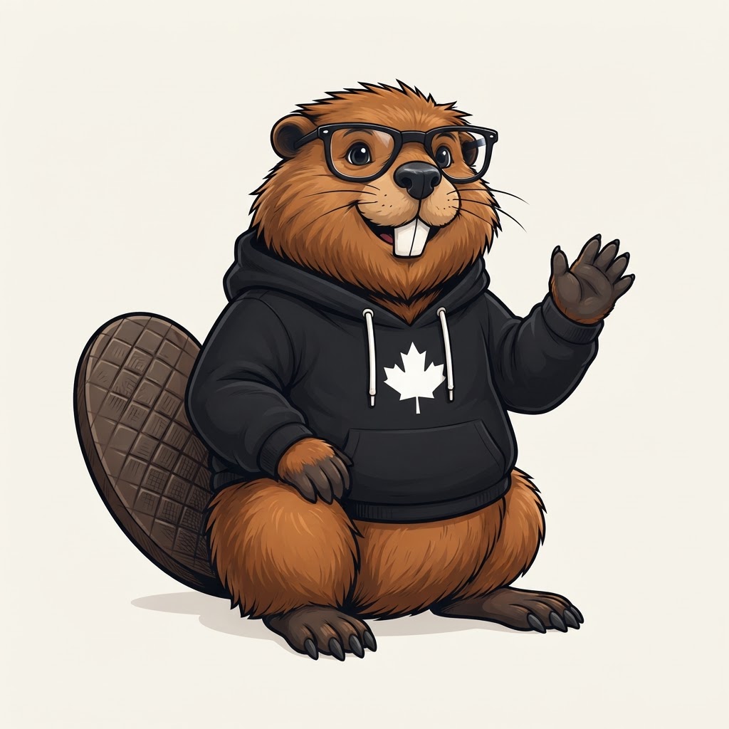 RidgeBrook Electronics logo — Brook the beaver mascot