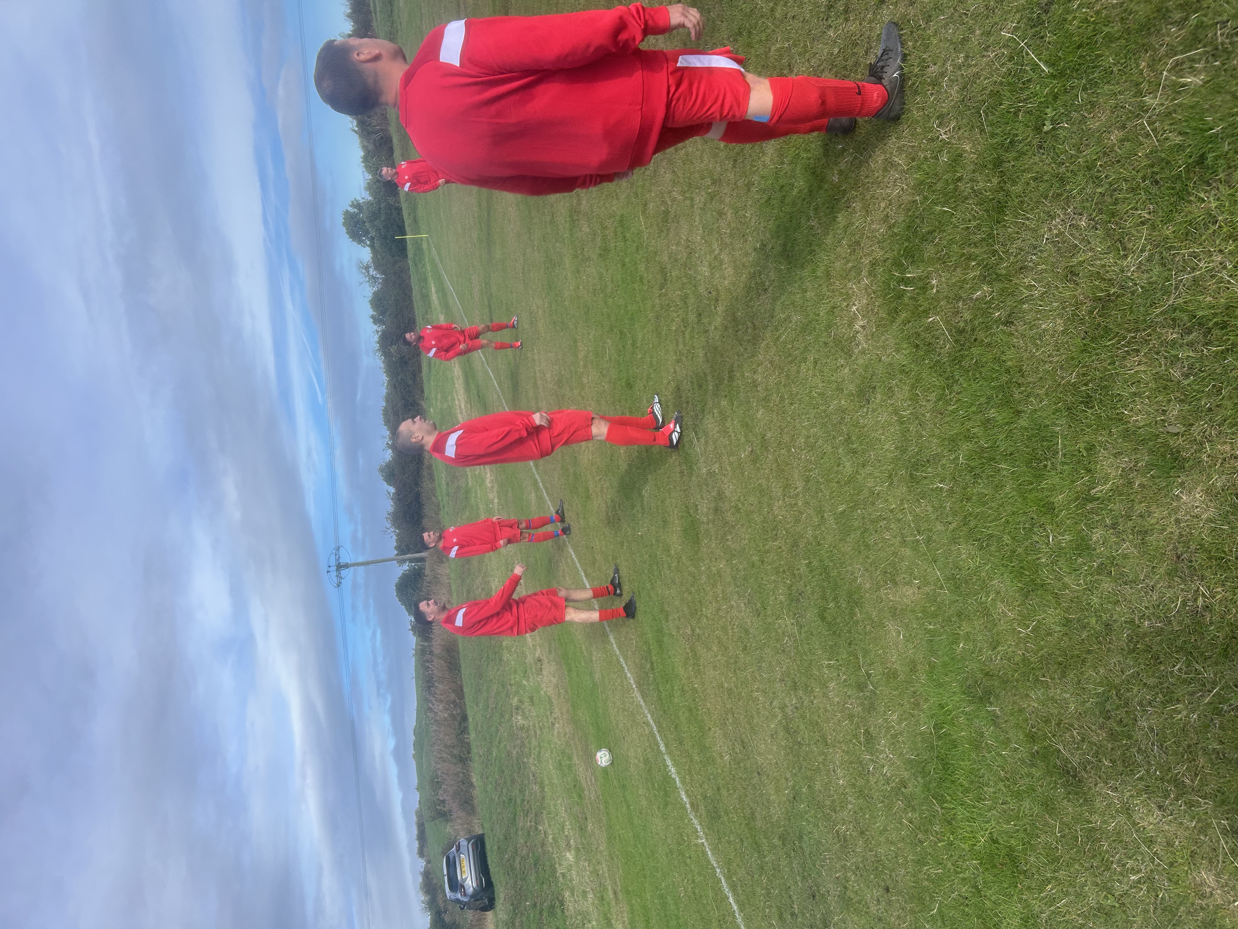 Squad line-up on the pitch