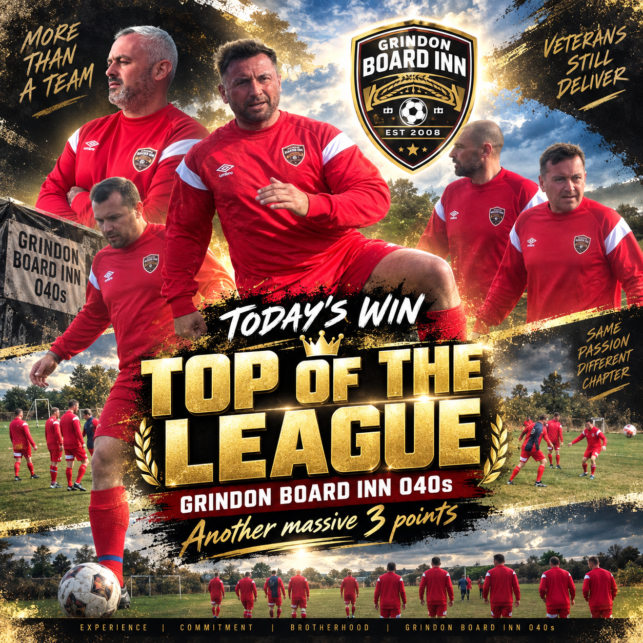 Top of the League — Grindon Board Inn O40s