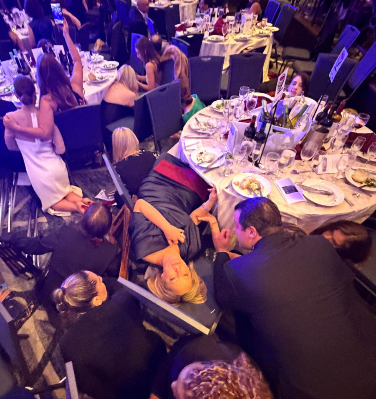 Ballroom chaos during attack