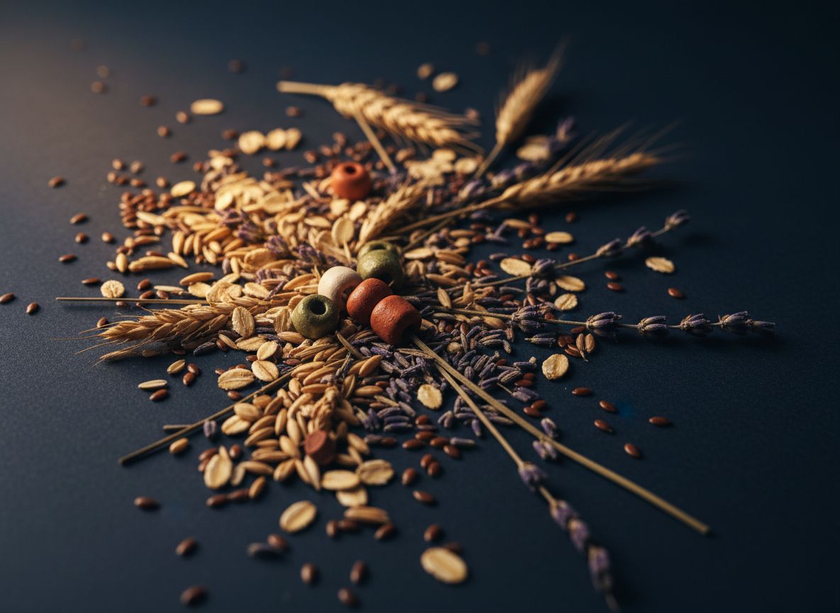 Natural ingredients — wheat, flaxseed and lavender