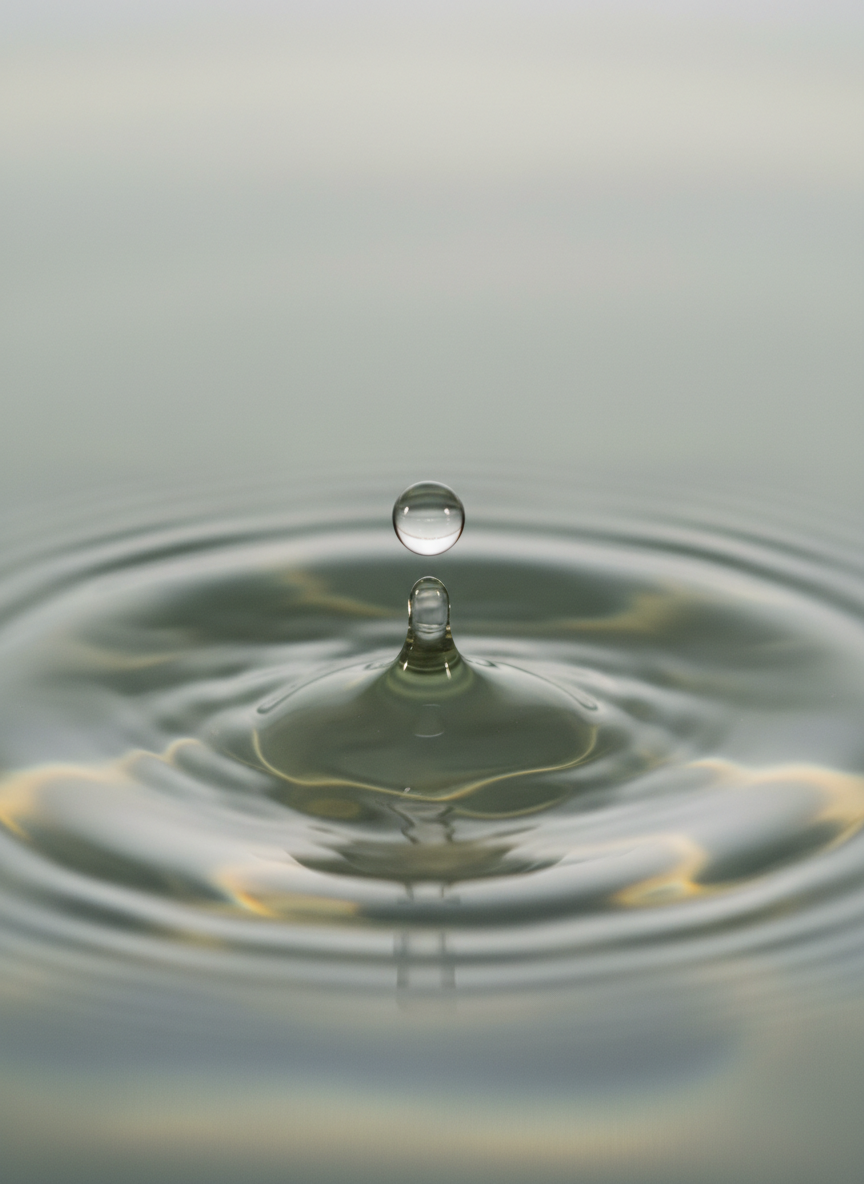 Water droplet creating ripples representing mental calm