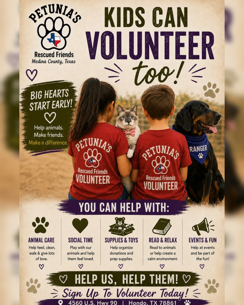 Kids can volunteer too flyer