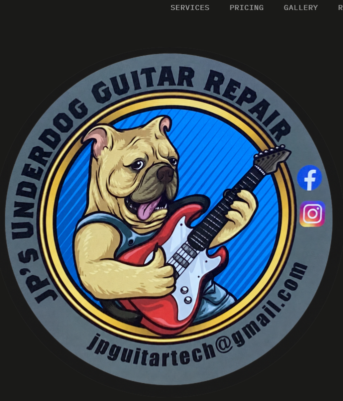 JP'S UNDERDOG GUITAR REPAIR logo