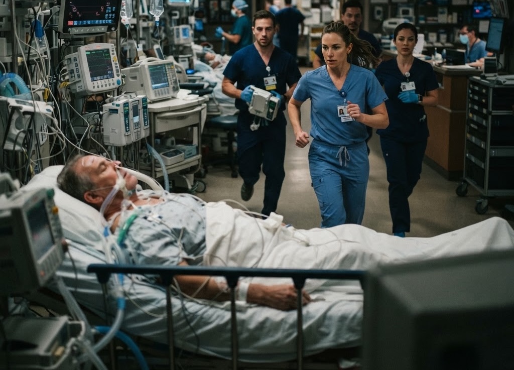 ICU care team responding to an emergency