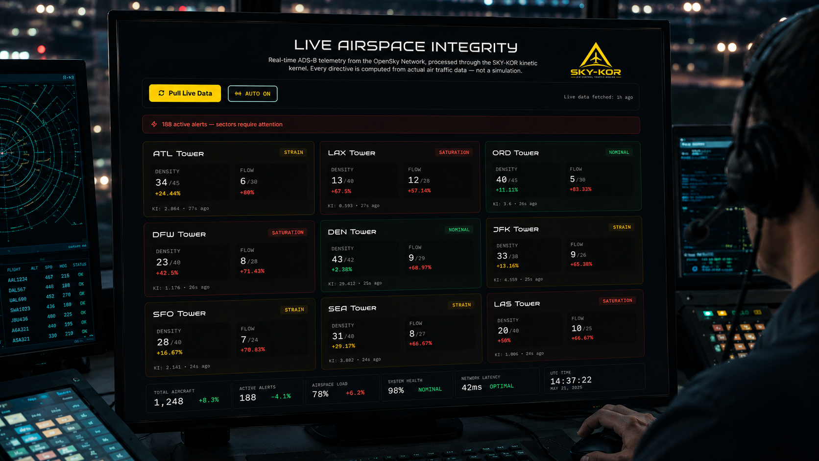SKY-KOR Live Airspace Integrity dashboard